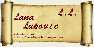 Lana Lupović vizit kartica